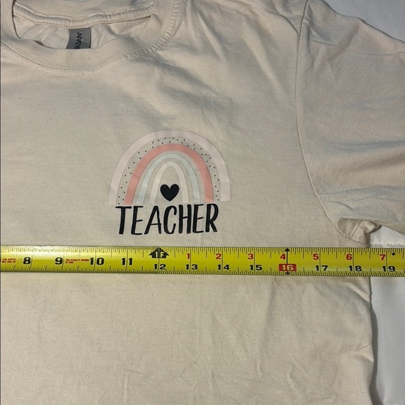 Cream Teacher with Rainbow Graphic T-Shirt - Picture 5 of 7